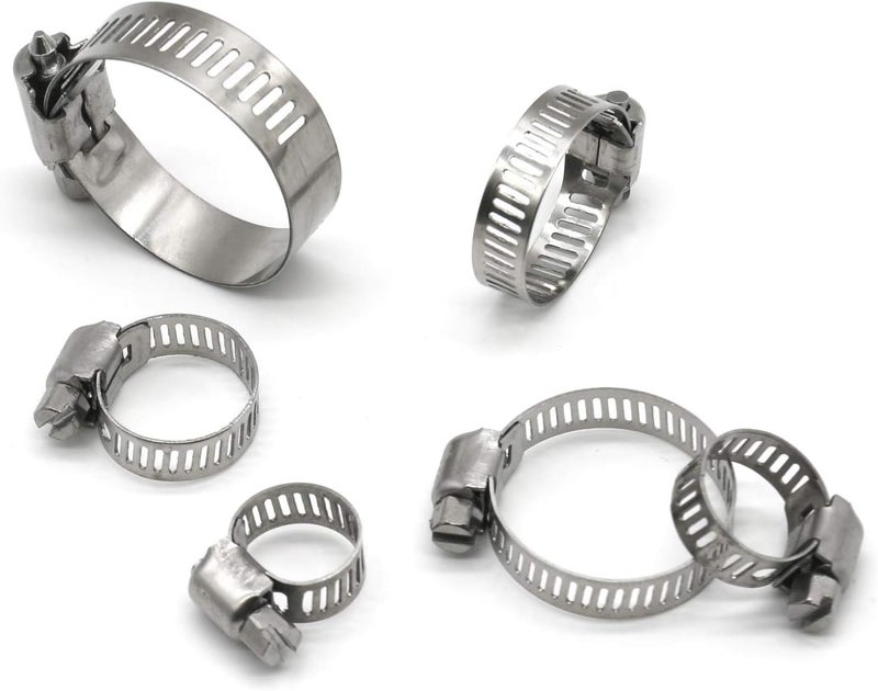ZIPCCI Hose Clamp, 1-2 Inch Worm Gear Hose Clamps Stainless Steel for Fuel Line, Pipe, Radiator, Tube and Fuel Line, 27-51mm (16pack) - Image 3